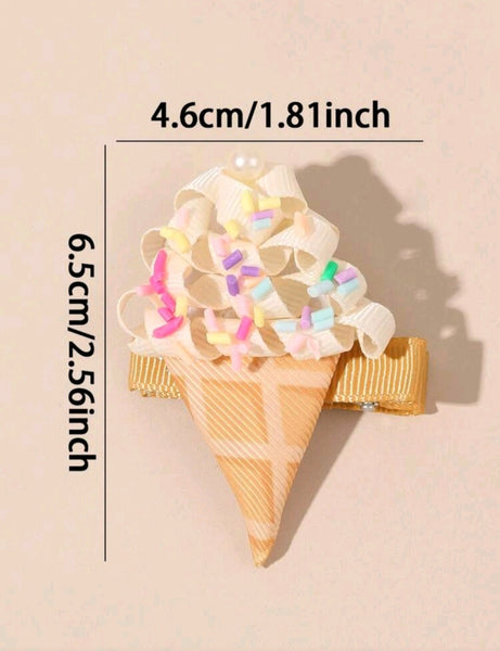Ice-cream Cone hair clip pair