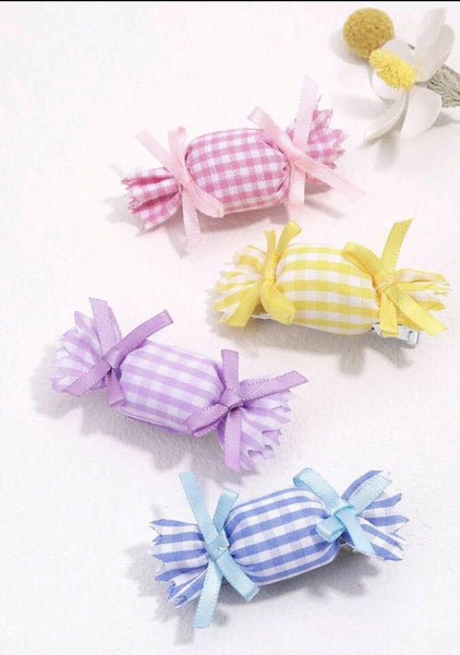 Candy shaped hair clips pair