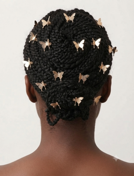 Gold Butterfly hair clips (5)