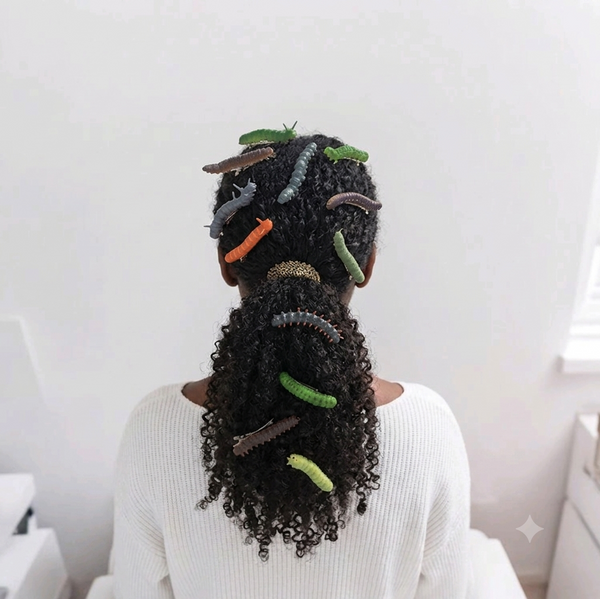 Caterpillar hair clip set