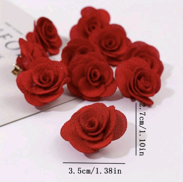 Mini rose hair clip set (4)