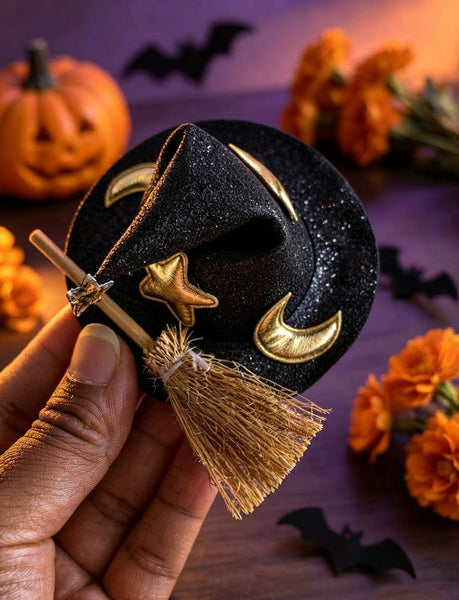 Halloween Witch Hat & Broom