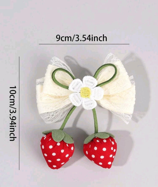 Strawberry & Lace Bow