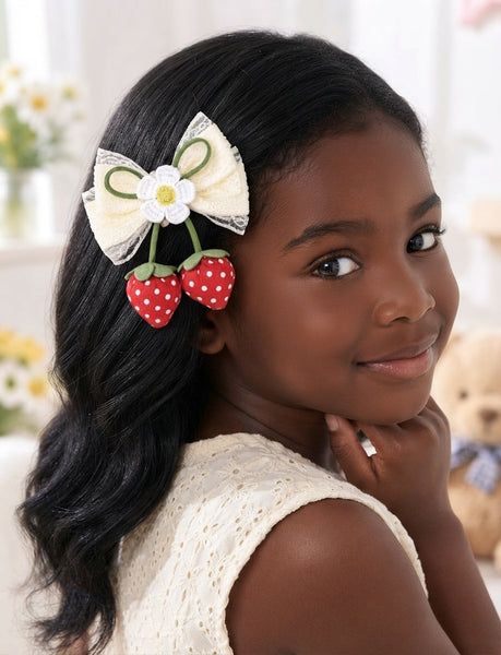 Strawberry & Lace Bow