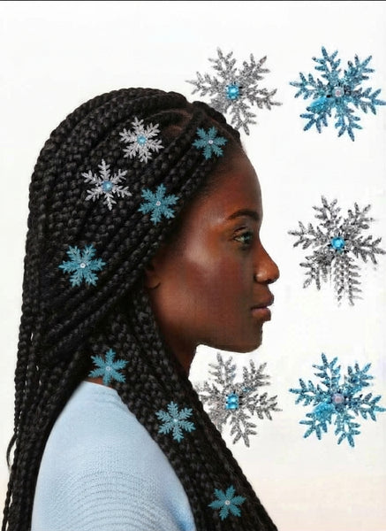 Large Rhinestone Snowflake Clips (single)