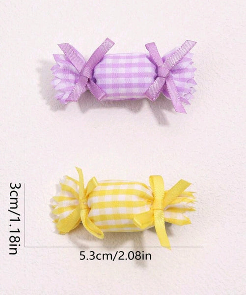Candy shaped hair clips pair