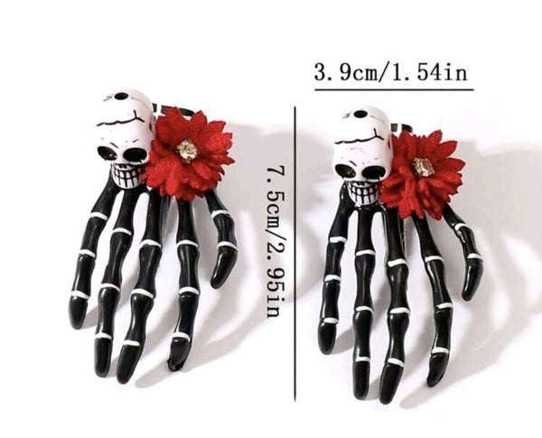 Halloween Skull & Bone Hairclip set