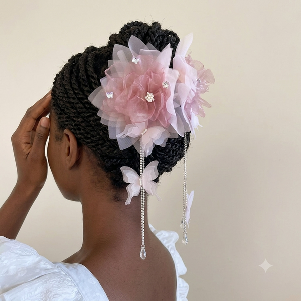 Chiffon Flower hair clip